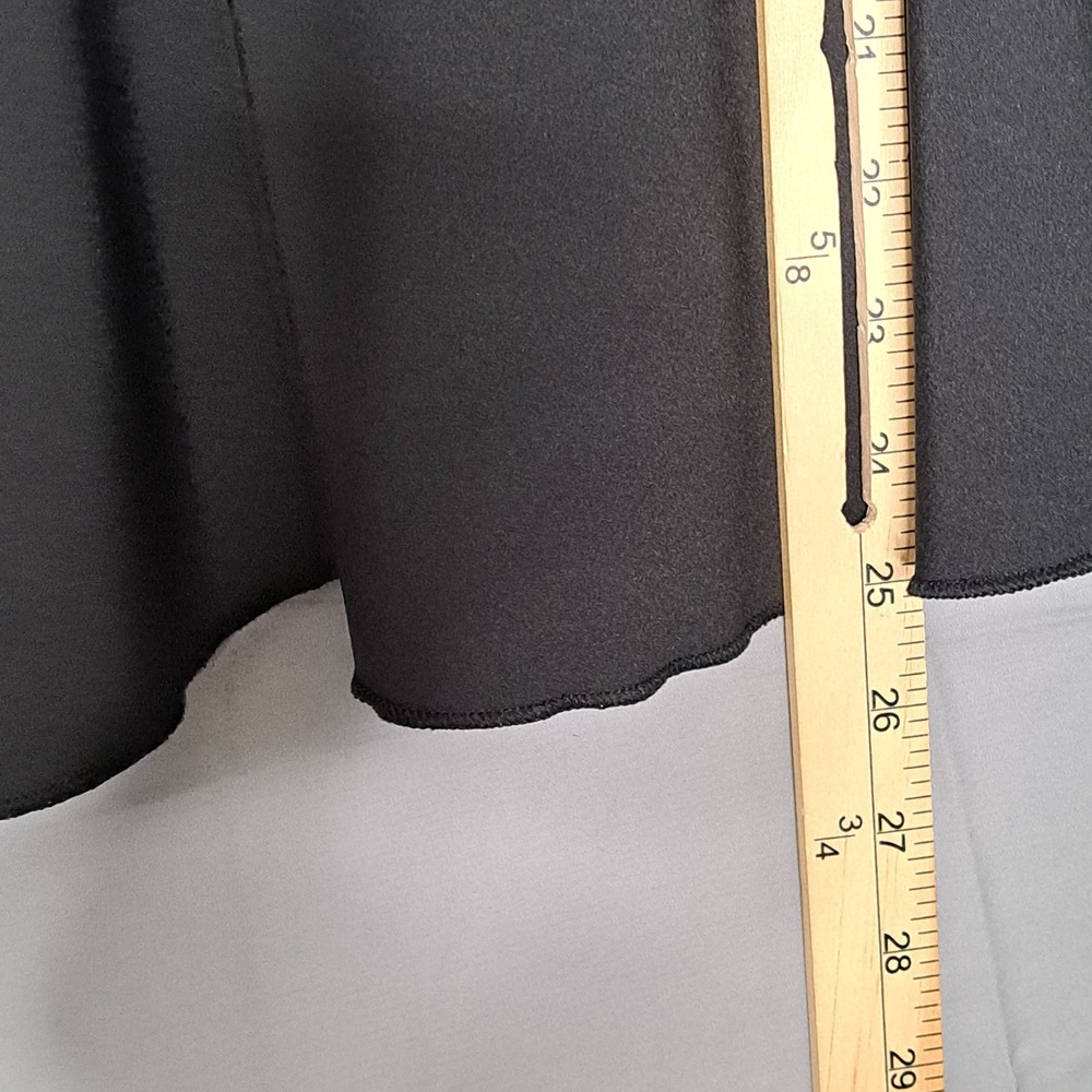 SHEIN Curve Peplum Top Womens 0XL Black Long Sleeve Smocked Back Sweetheart Neck - Picture 9 of 11